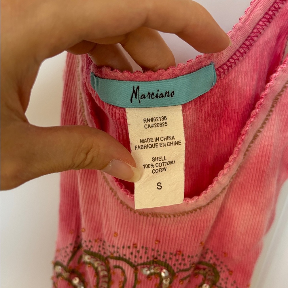 Marciano Pink and Gold Sequin Embellished Tank Top - Picture 6 of 10